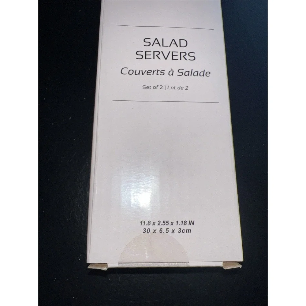 New Taja Collection Salad Servers Gold Tone Stainless‎ Steel Salad Spoons $68